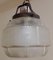 Small German Ceiling Lamp with Brass Mounting & Matt Decorated Glass Shade, 1900s 2