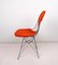 Chaise Wire DKR-2 avec Tissu d'Ameublement Orange par Ray & Charles Eames pour Herman Miller, USA, 1960s 7