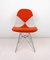 Chaise Wire DKR-2 avec Tissu d'Ameublement Orange par Ray & Charles Eames pour Herman Miller, USA, 1960s 1