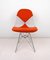 Wire DKR-2 Chair with Orange Bikini Upholstery by Ray & Charles Eames for Herman Miller, USA, 1960s 1