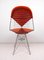 Wire DKR-2 Chair with Orange Bikini Upholstery by Ray & Charles Eames for Herman Miller, USA, 1960s 6