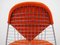 Chaise Wire DKR-2 avec Tissu d'Ameublement Orange par Ray & Charles Eames pour Herman Miller, USA, 1960s 14