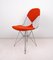 Chaise Wire DKR-2 avec Tissu d'Ameublement Orange par Ray & Charles Eames pour Herman Miller, USA, 1960s 8