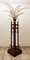 Lámpara de pie Palm Tre vintage de hierro con pétalos de tela, Imagen 1