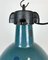 Industrial Green Enamel Factory Lamp with Cast Iron Top, 1960s 3