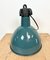 Industrial Green Enamel Factory Lamp with Cast Iron Top, 1960s, Image 11