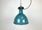 Industrial Green Enamel Factory Lamp with Cast Iron Top, 1960s 1