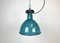 Industrial Green Enamel Factory Lamp with Cast Iron Top, 1960s, Image 1