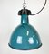 Industrial Green Enamel Factory Lamp with Cast Iron Top, 1960s, Image 2