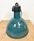 Industrial Green Enamel Factory Lamp with Cast Iron Top, 1960s 13