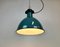 Industrial Green Enamel Factory Lamp with Cast Iron Top, 1960s 10