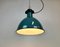 Industrial Green Enamel Factory Lamp with Cast Iron Top, 1960s, Image 10