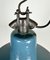 Industrial Blue Enamel Factory Lamp with Cast Iron Top, 1960s 4