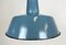 Industrial Blue Enamel Factory Lamp with Cast Iron Top, 1960s 5