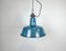Industrial Blue Enamel Factory Lamp with Cast Iron Top, 1960s, Image 1
