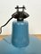Industrial Blue Enamel Factory Lamp with Cast Iron Top, 1960s, Image 12