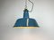 Industrial Blue Enamel Factory Lamp with Cast Iron Top, 1960s 9