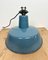Industrial Blue Enamel Factory Lamp with Cast Iron Top, 1960s, Image 11