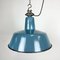 Industrial Blue Enamel Factory Lamp with Cast Iron Top, 1960s 2