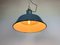 Industrial Blue Enamel Factory Lamp with Cast Iron Top, 1960s, Image 10