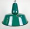 Industrielle Fabriklampe aus grüner Emaille, 1960er 2