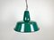 Industrielle Fabriklampe aus grüner Emaille, 1960er 1