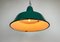 Industrielle Fabriklampe aus grüner Emaille, 1960er 9