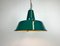 Industrielle Fabriklampe aus grüner Emaille, 1960er 8
