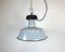 Industrial Grey Enamel Factory Lamp with Cast Iron Top, 1960s, Image 1