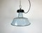 Industrielle grau emaillierte Fabriklampe mit Gusseisen Tischplatte, 1960er 1