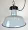 Industrial Grey Enamel Factory Lamp with Cast Iron Top, 1960s 2