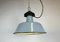 Industrial Grey Enamel Factory Lamp with Cast Iron Top, 1960s, Image 8