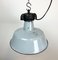 Industrial Grey Enamel Factory Lamp with Cast Iron Top, 1960s 6