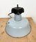 Industrial Grey Enamel Factory Lamp with Cast Iron Top, 1960s 12