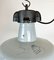 Industrial Grey Enamel Factory Lamp with Cast Iron Top, 1960s 3