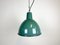 Industrielle Fabriklampe aus grüner Emaille, 1960er 1