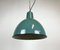 Industrielle Fabriklampe aus grüner Emaille, 1960er 6