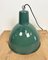 Industrielle Fabriklampe aus grüner Emaille, 1960er 10