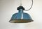 Lampada industriale smaltata blu con ripiano in ghisa, anni '60, Immagine 8