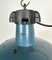 Industrial Blue Enamel Factory Lamp with Cast Iron Top, 1960s 3