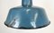 Industrielle Fabriklampe aus blauer Emaille mit Gusseisenplatte, 1960er 4