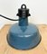 Industrial Blue Enamel Factory Lamp with Cast Iron Top, 1960s 13