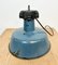 Industrial Blue Enamel Factory Lamp with Cast Iron Top, 1960s 14