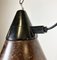 Lámpara colgante industrial de baquelita marrón de VEB Narva, años 60, Imagen 6