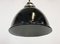 Lámpara colgante industrial pequeña esmaltada en negro, años 50, Imagen 4