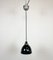 Lámpara colgante industrial pequeña esmaltada en negro, años 50, Imagen 2