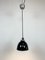 Lámpara colgante industrial pequeña esmaltada en negro, años 50, Imagen 7