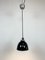 Small Industrial Black Enamel Pendant Lamp, 1950s 7