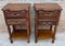 Spanish Nightstands in Walnut with 2 Drawers and Shelf, 1950, Set of 2 5