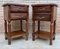 Spanish Nightstands in Walnut with 2 Drawers and Shelf, 1950, Set of 2 1